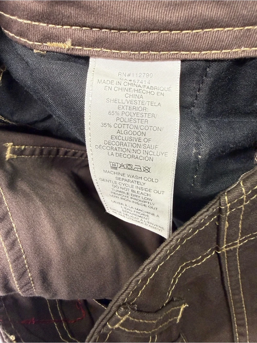 True Religion Cargo Pants EMB Outline Mens  30x32 Color Bracken Retail $169 NWT